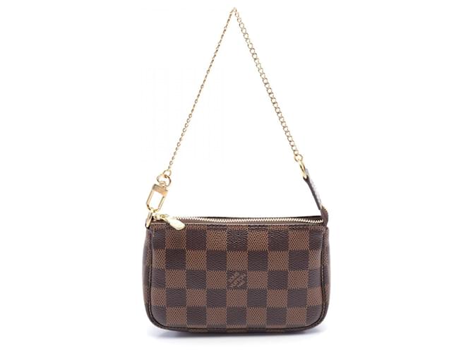 Bolsa de ombro Mini Pochette Accessoires em lona Louis Vuitton N58009 em excelente estado Marrom  ref.1428531