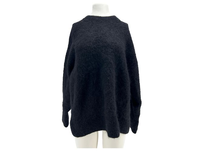 Autre Marque Nicht signiert / Unsignierte Strickwaren T.FR 38 Wolle Schwarz