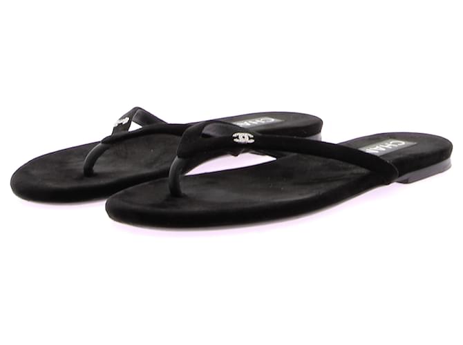 Sandales Spartiates Claquette Chanel Noir Sandales Chanel 38