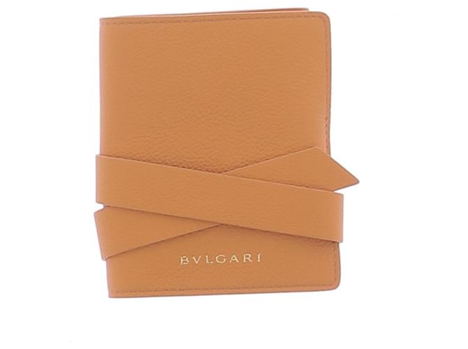 Bulgari BVLGARI Petits sacs, portefeuilles et étuis T. Cuir Jaune  ref.1428610