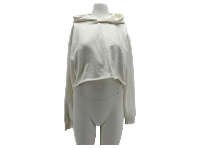 Autre Marque Nicht Signiert / Unsignierte Strickwaren T.International S Baumwolle Weiß