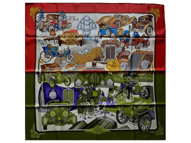 Hermès square "St Christopher of the child Jesus" Multiple colors Silk  ref.1181502
