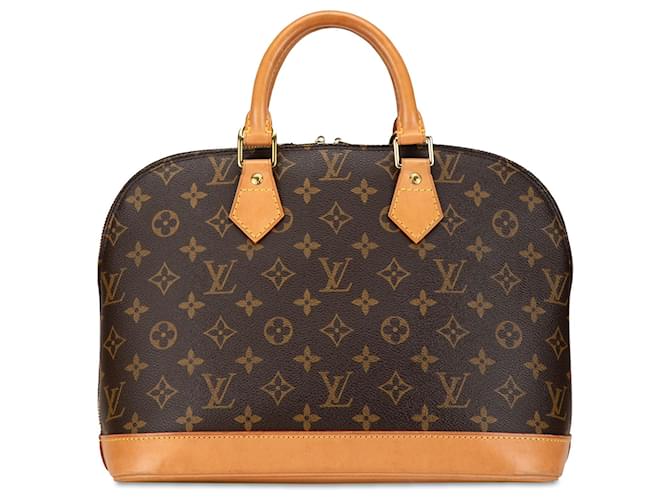 Louis Vuitton Alma PM Monogram Marron Cuir Toile  ref.1428725