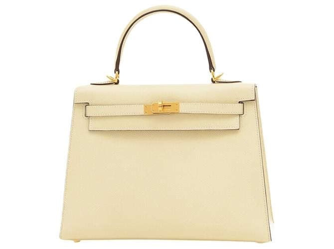 Hermès Kelly 25 Cream Leather  ref.1428742