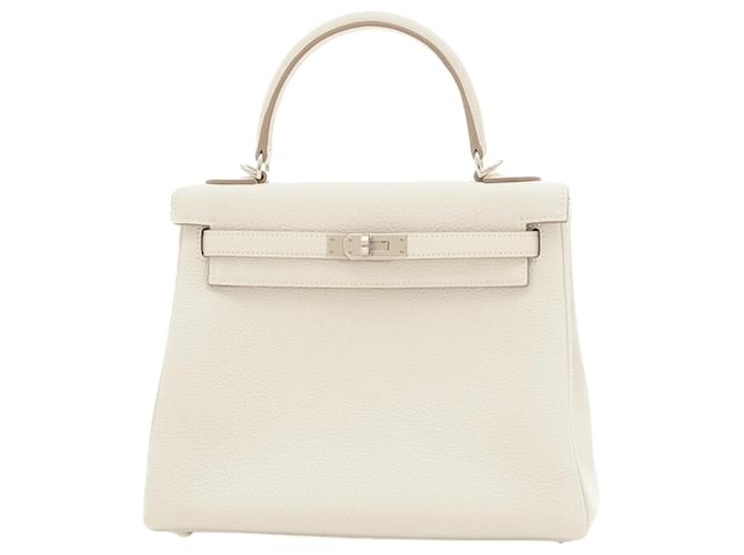 Hermès Kelly 28 White Leather  ref.1428749