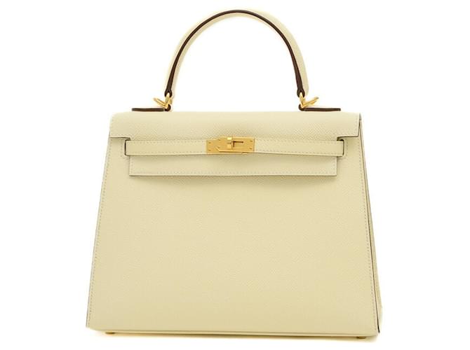 Hermès Kelly 25 Cream Leather  ref.1428752