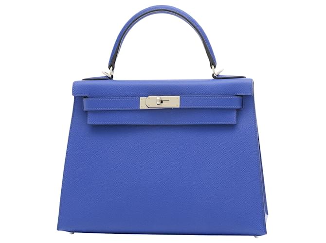 Hermès Kelly 28 Blue Leather  ref.1428858