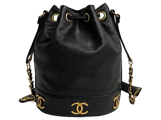 Timeless Chanel Triple coco Black Leather  ref.1428935