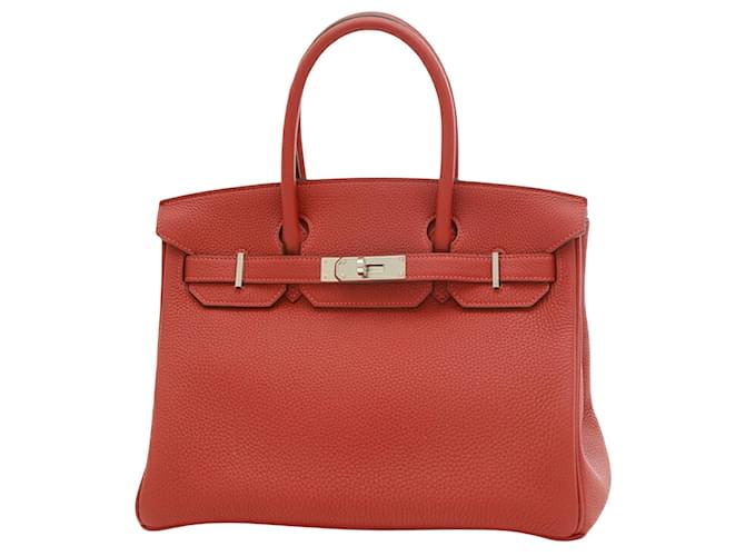 Hermès Birkin 30 Roja Cuero  ref.1429012