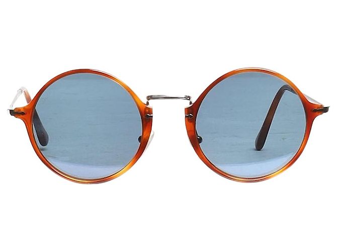 Persol Brown tortoise shell round-frame sunglasses