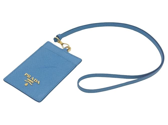 Prada Saffiano Blau Leder  ref.1429203