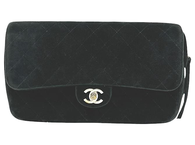 Chanel Matelassé Suede Noir  ref.1429223