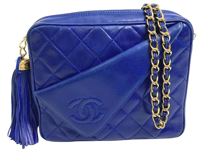 Chanel Camera Blue Leather  ref.1429320