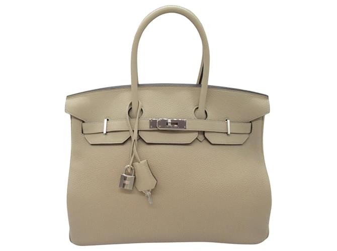 Hermès Birkin 35 Bege Couro  ref.1429329