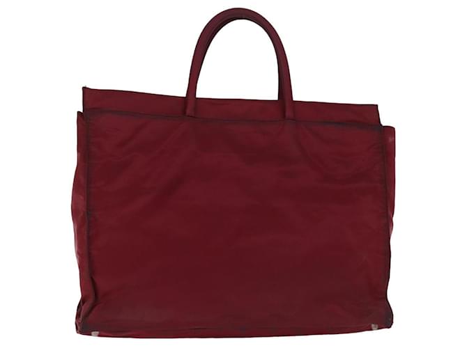 PRADA Bolso de mano de nailon rojo Auth bs15270 Roja Nylon  ref.1429427