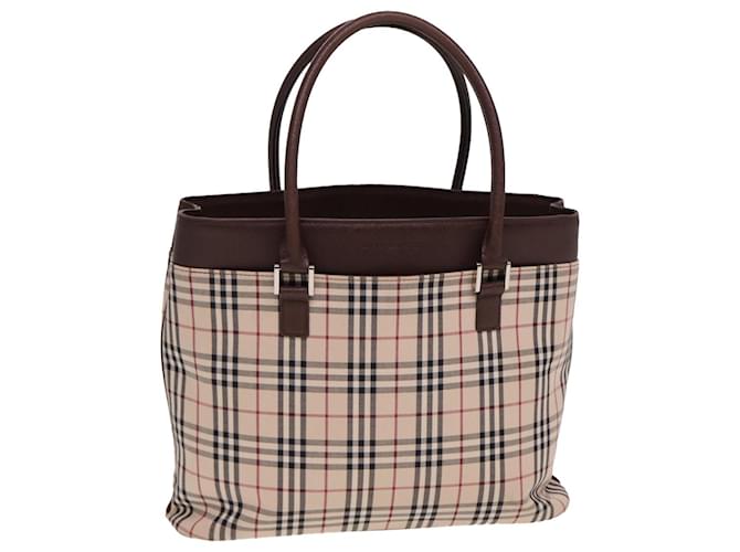 Borsa tote in tela beige con motivo Nova Check di BURBERRY Auth ac3071  ref.1429445