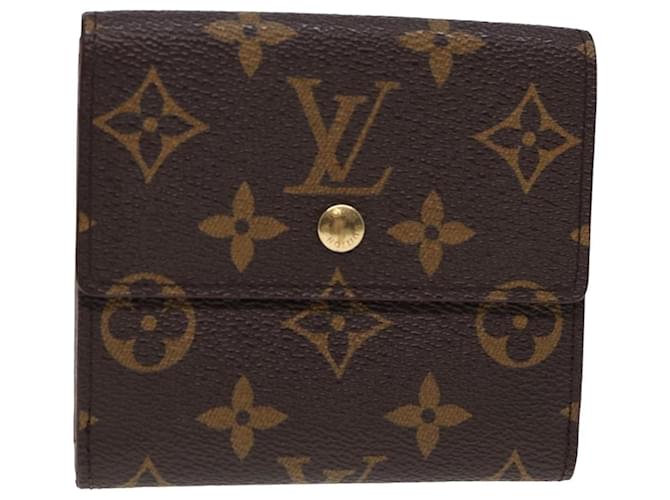 LOUIS VUITTON Monogram Portefeuille Elise Trifold Wallet M61654 LV Auth 78865 Toile Monogramme  ref.1429464