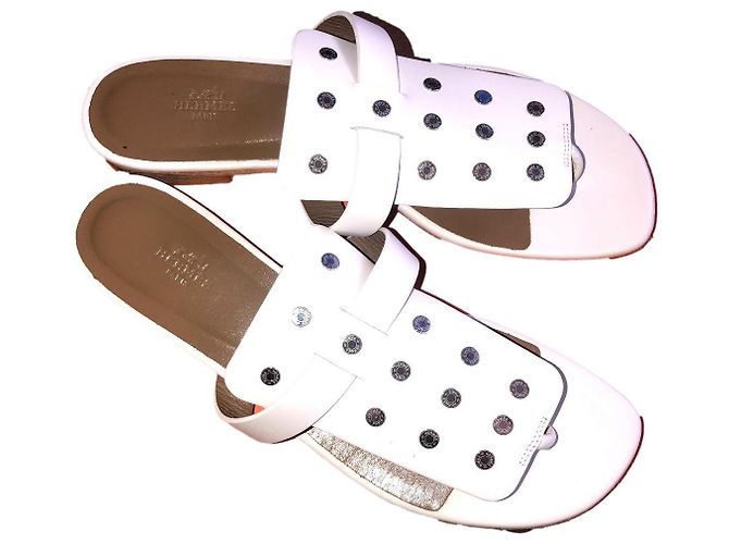 Sandali Hermès Opium in pelle bianca Bianco