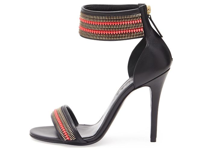 Sandali con zip Alexander McQueen Nero