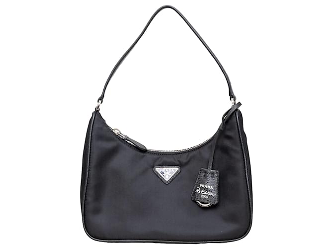 Saffiano Prada Re-Edition 2005 Shoulder Bag Black  ref.1429624