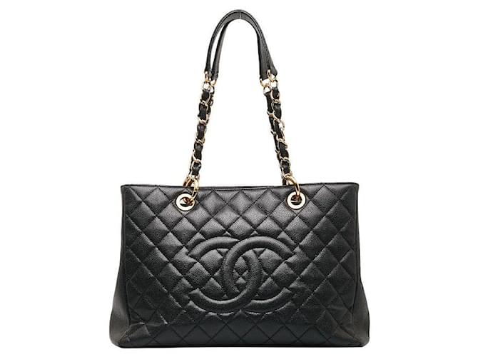 Sac à main en cuir caviar Chanel en très bon état Noir  ref.1429745