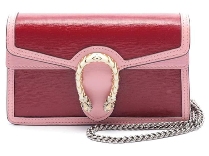 Bolsa de ombro de couro Gucci Dionysus Super Mini 476432 em ótimo estado Rosa  ref.1429747