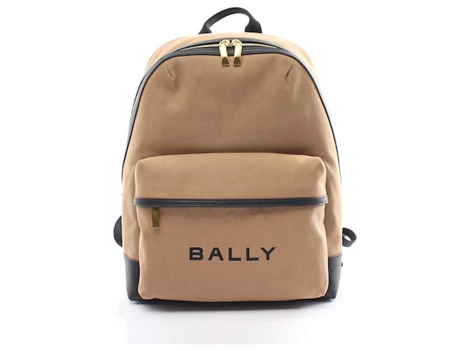 Mochila de lona Bally Canvas Bar 6304854 em excelente estado Marrom  ref.1429749