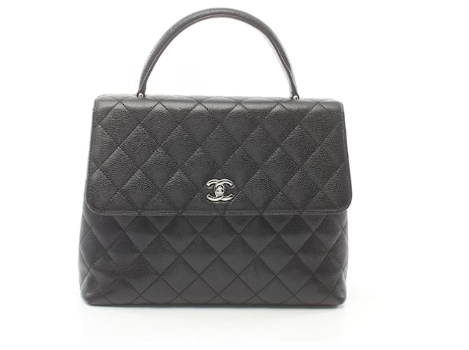 Bolsa de mão de couro matelassé Caviar CC da Chanel A12397 em muito bom estado Preto  ref.1429824