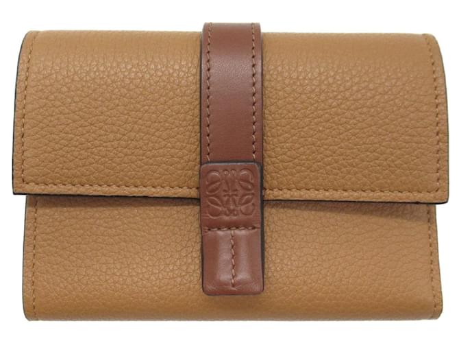 Portefeuille vertical Loewe petit portefeuille en cuir C660S86X013639 en excellent état Marron  ref.1429828