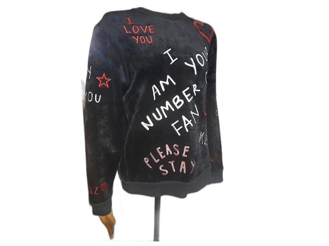 Kenzo I♡YOU Sweatshirt aus schwarzem Samt