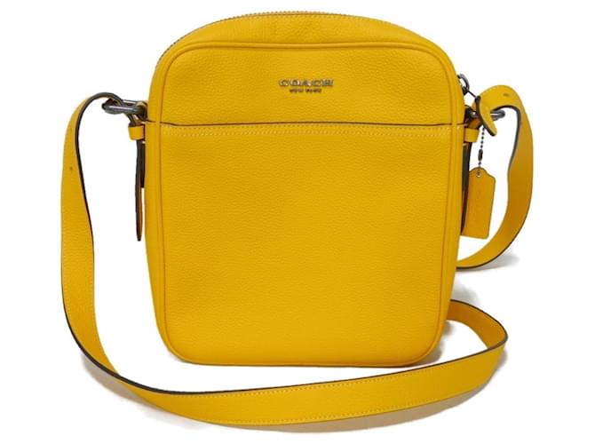 Coach Treinador Hudson pequeno Amarelo Couro  ref.1430051