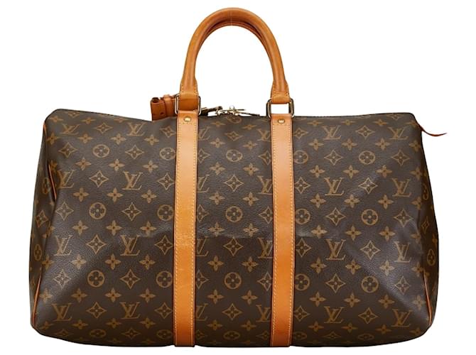 Louis Vuitton Keepall 45 Castaño Lienzo  ref.1430070