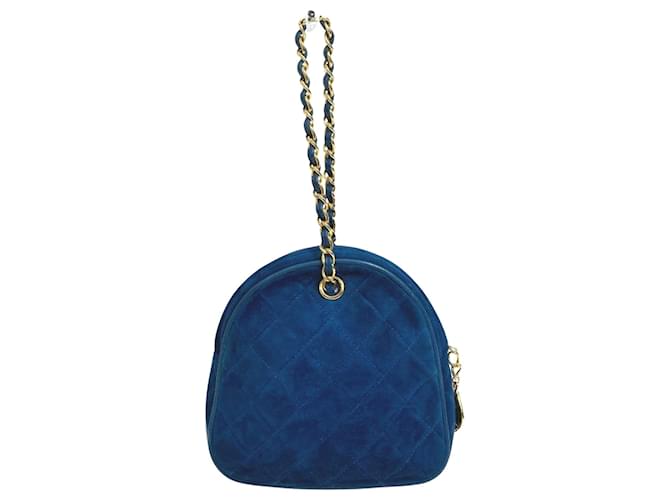 Chanel Coco Mark Suede Bleu  ref.1430084