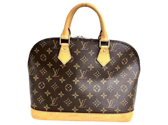 Louis Vuitton Alma Marrom Lona  ref.1430332