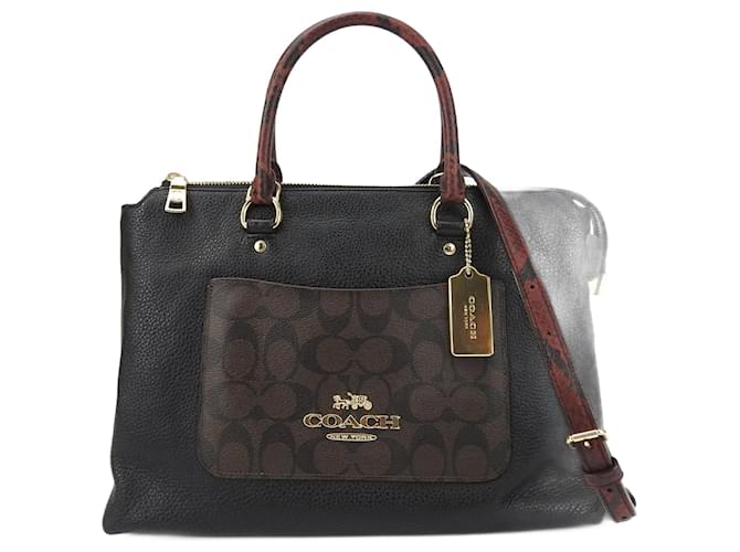 Coach Signature Black Leather  ref.1430546