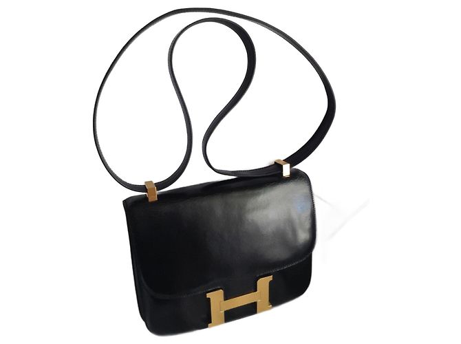 Bolso Hermès Constance Negro de Cordero
