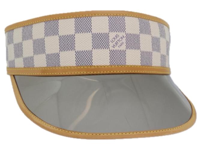超ポイントアップ祭 LOUIS ref 76440 Auth LV M72583 Visor Sun Azur Damier VUITTON 帽子
