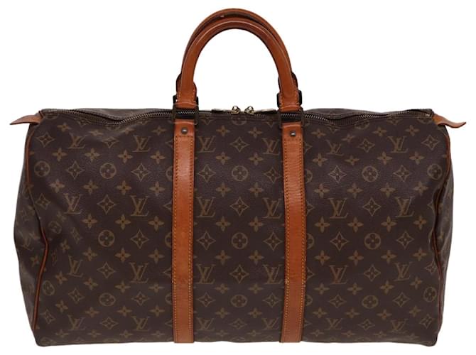 Louis Vuitton Keepall 50 Castaño Lienzo  ref.1430881