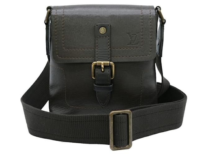 Louis Vuitton Utah Marrone Pelle  ref.1431018