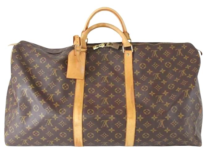 Louis Vuitton Keepall 60 Castaño Lienzo  ref.1431024