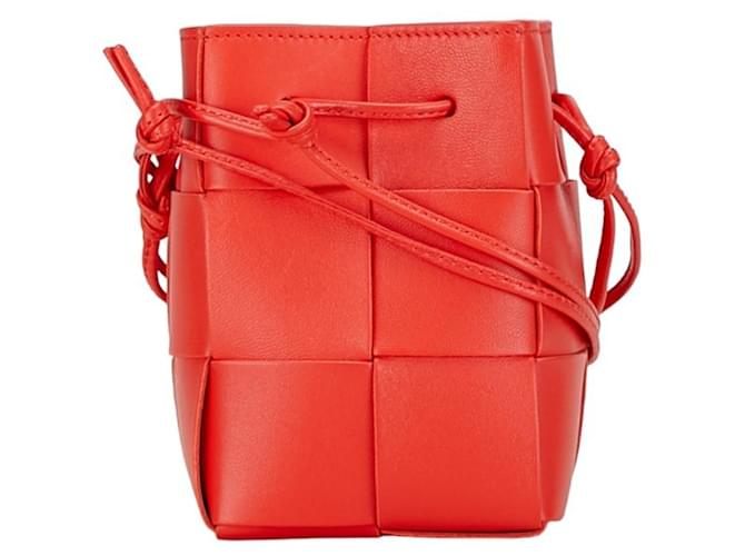 Bottega Veneta Intrecciato Vermelho Couro  ref.1431083