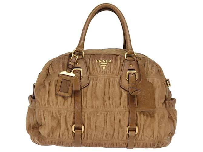 Prada Gaufre Marrone Pelle  ref.1431146