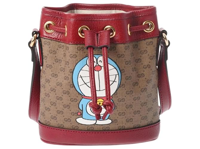 Gucci Doraemon Castaño Lienzo  ref.1431178