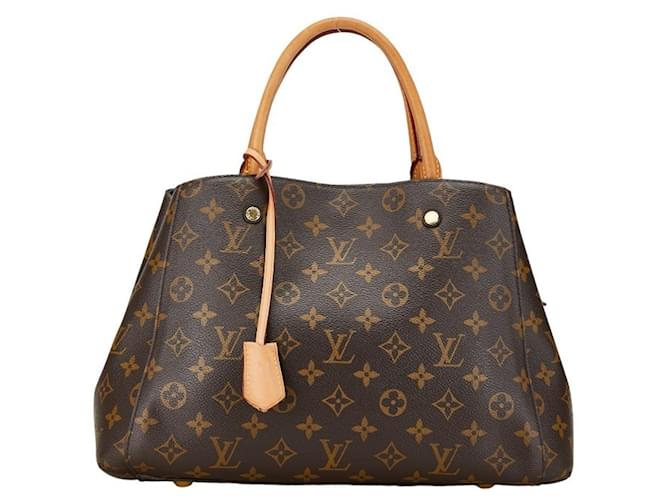 Louis Vuitton Montaigne Castaño Lienzo  ref.1431250