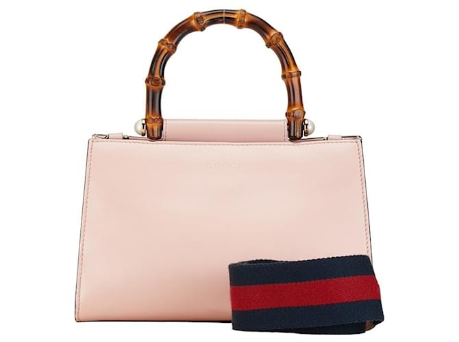 Gucci Bamboo Pink Leather  ref.1431270