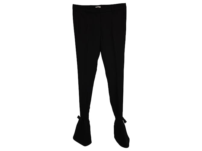 Miu Miu Ankle Tie Pants in Black Wool  ref.1431304