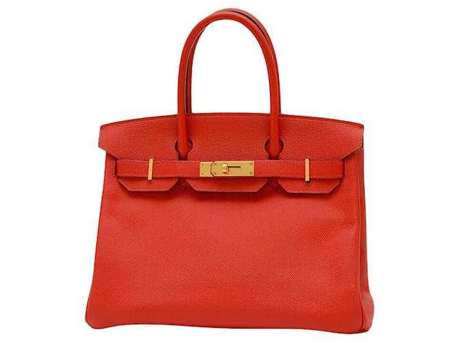 Hermès Birkin 30 Vermelho Couro  ref.1431606