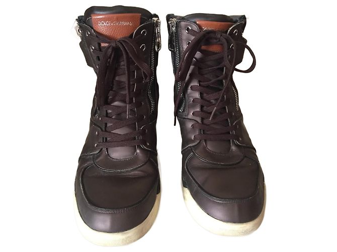 Dolce & Gabbana Lederstiefel Braun Größe 44