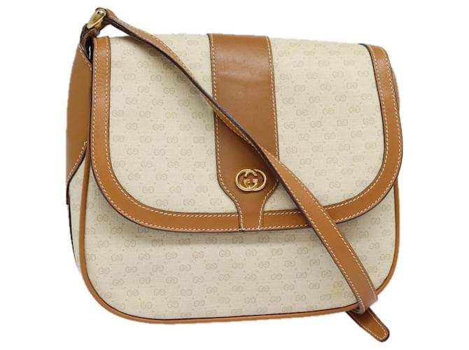 Gucci Borsa a spalla Micro GG Supreme in PVC pelle beige 001 41 4425 Auth yk13040  ref.1431800