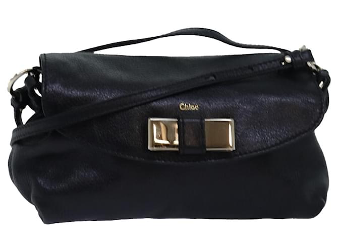 Chloé Bolso de mano de cuero Chloe Lily 2 vías negro Auth yk13078  ref.1431829